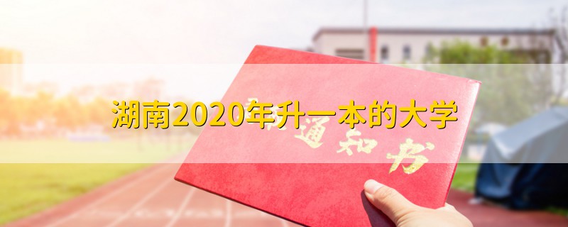 湖南2020年升一本的大学